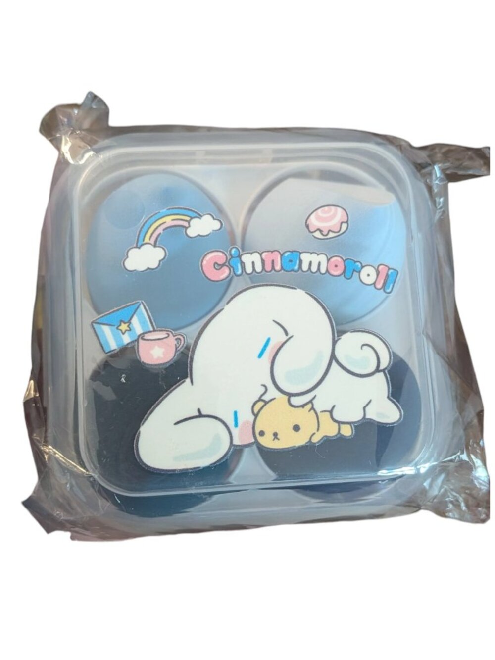 NeW in pkg - Cinnamaroll Container with 4 Make up Sponges
